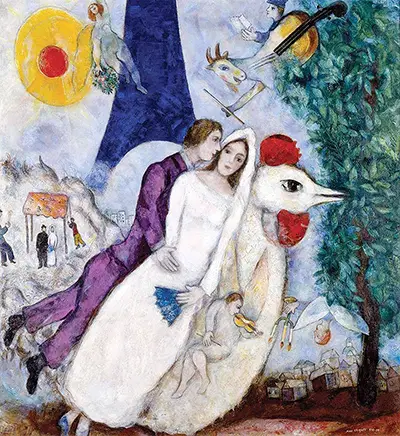 The Betrothed and the Eiffel Tower (Les Mariés de la Tour Eiffel) Marc Chagall